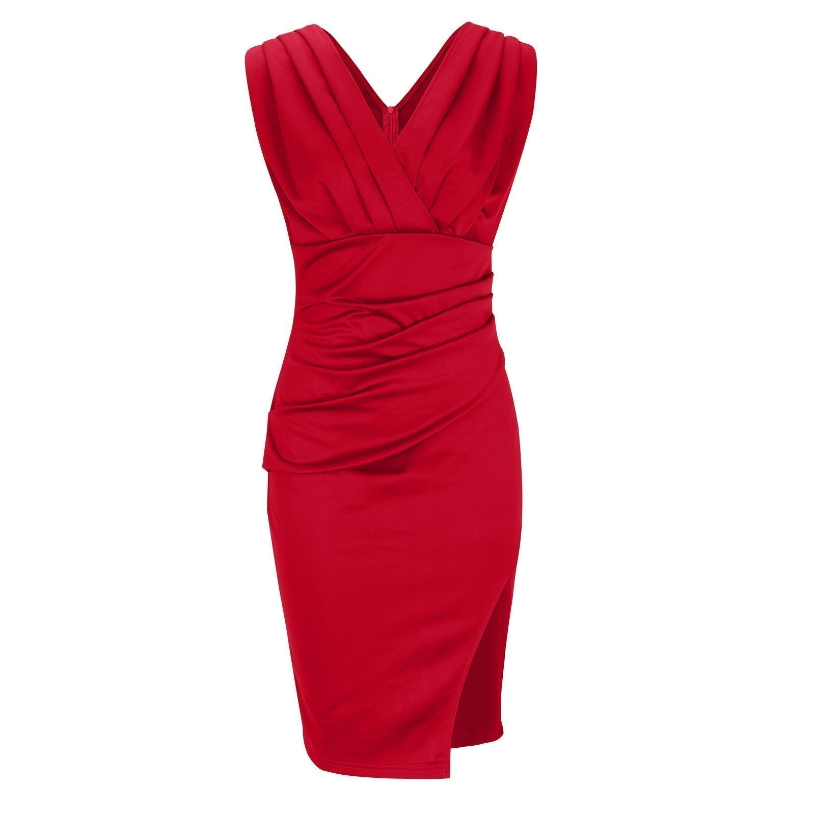 Fresia | Fitted dress with a V-neck and slit