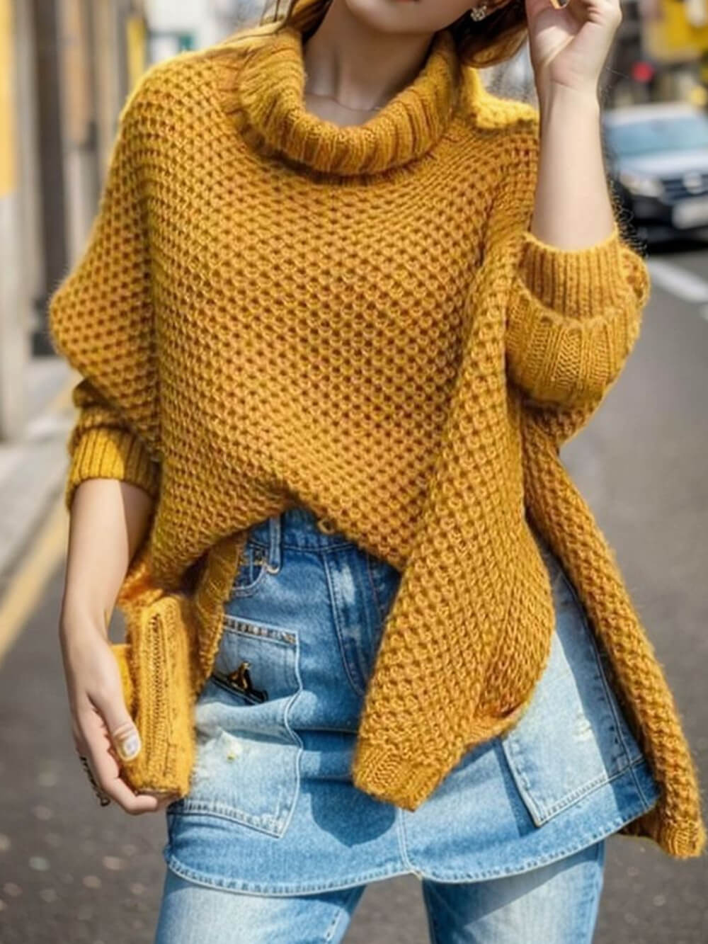 Dolman | Solid Turtleneck Sweater