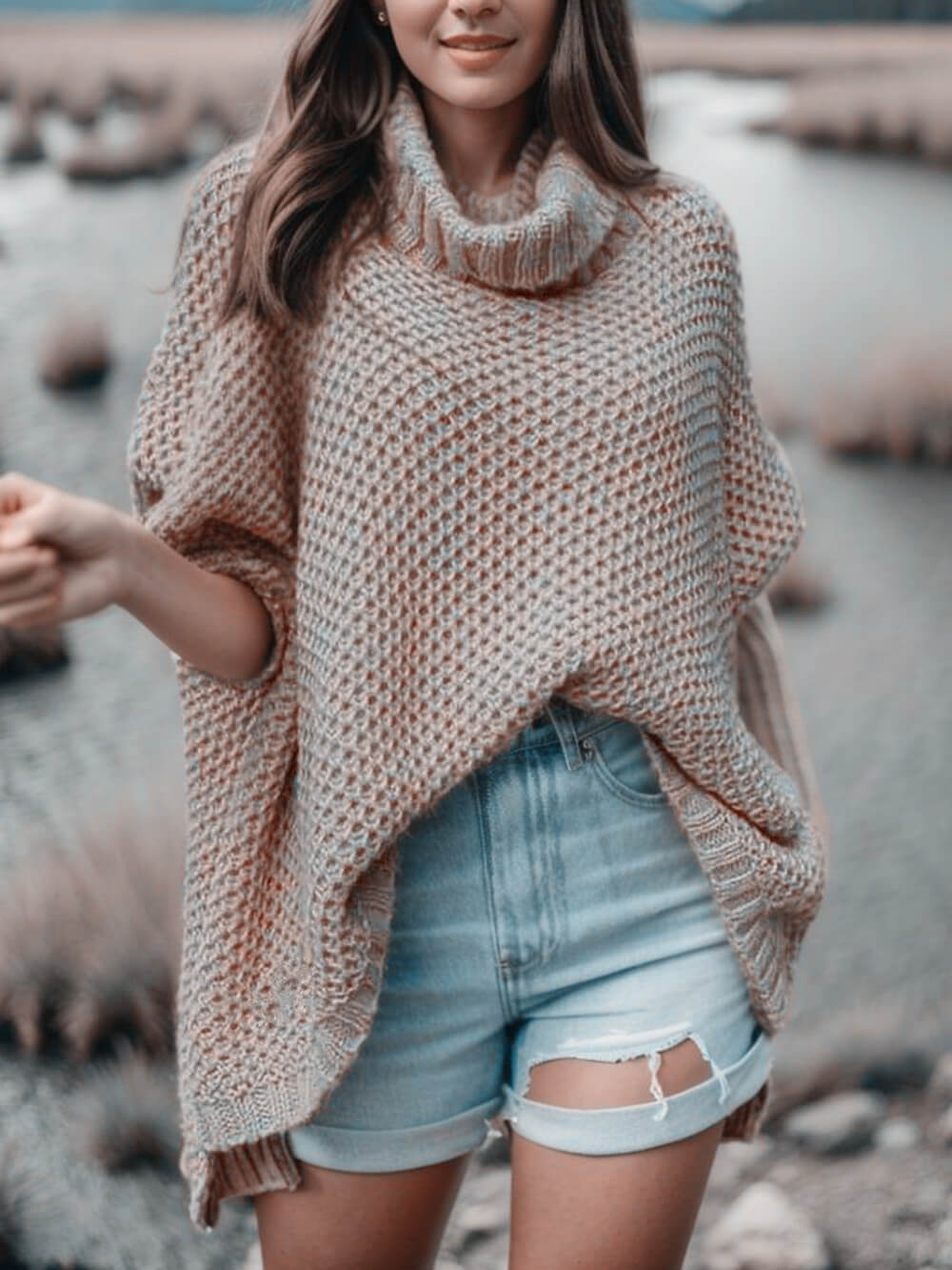 Dolman | Solid Turtleneck Sweater