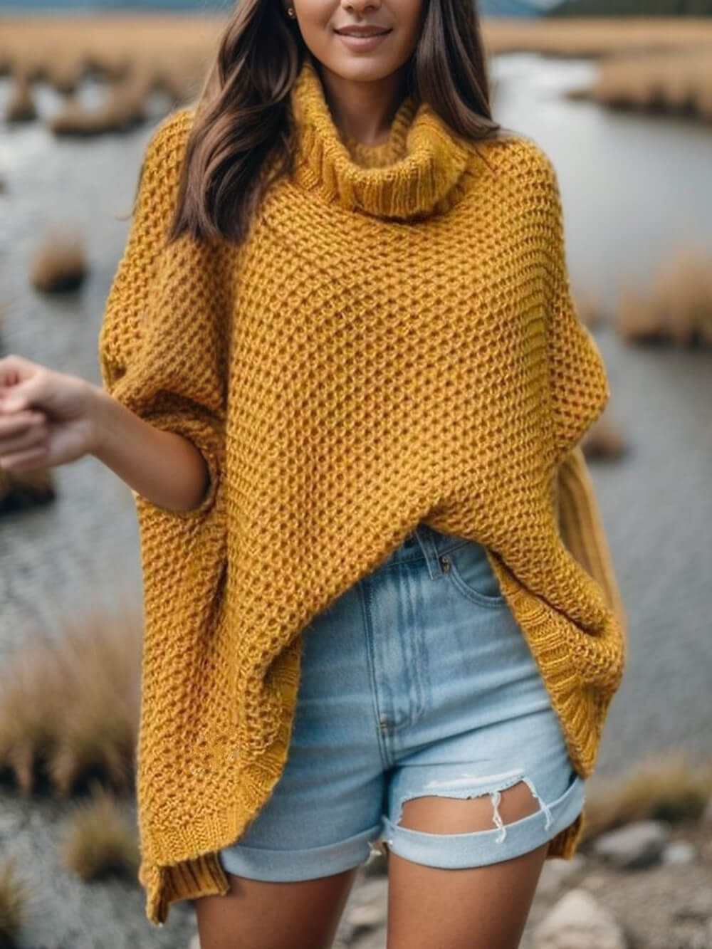 Dolman | Solid Turtleneck Sweater