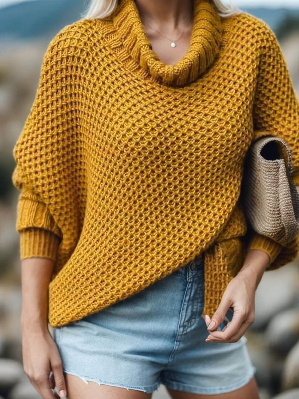 Dolman | Solid Turtleneck Sweater