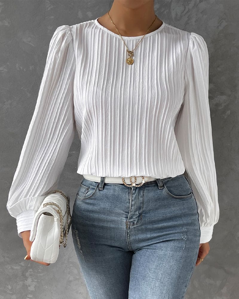 By Olivia | Women's Blouse with Lantern Sleeves