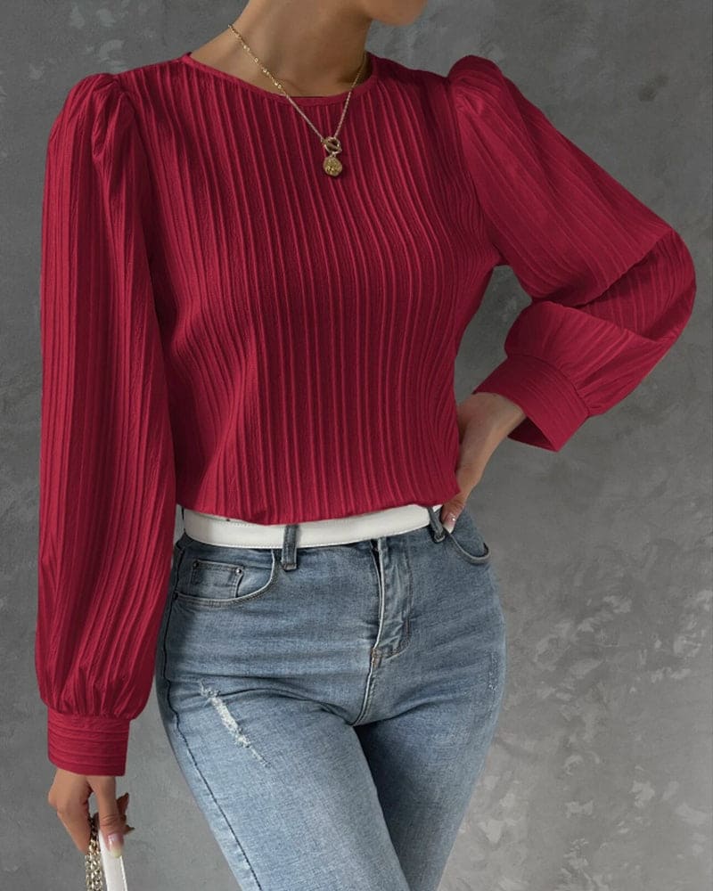 By Olivia | Women's Blouse with Lantern Sleeves