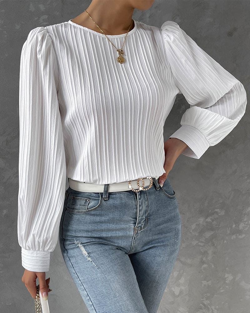 By Olivia | Women's Blouse with Lantern Sleeves