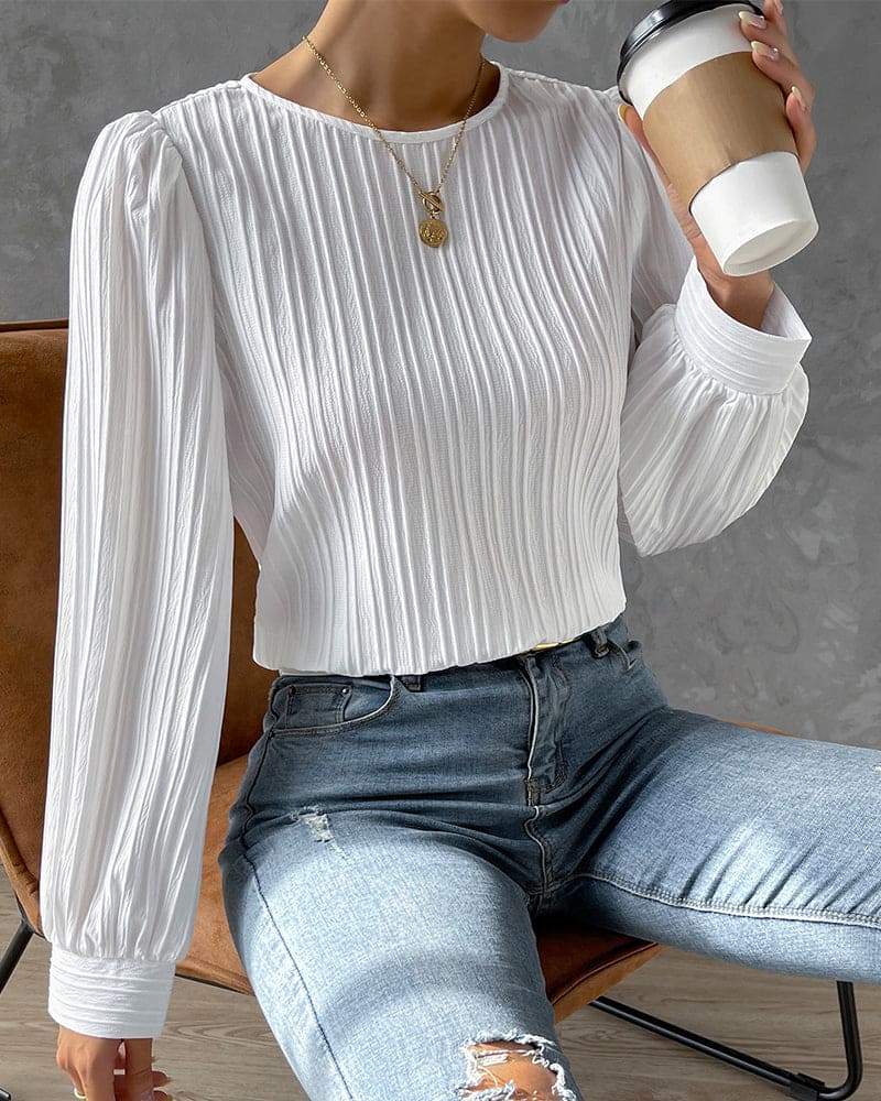 By Olivia | Women's Blouse with Lantern Sleeves