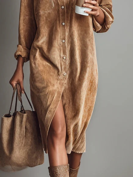 Abigail | Corduroy Loose-Fit Midi Dress