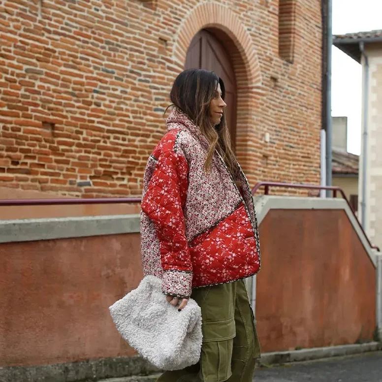 Belle | Padded jacket with floral print