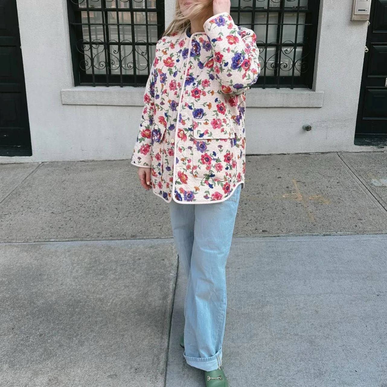Katy | Cotton Jacket with Floral Pattern