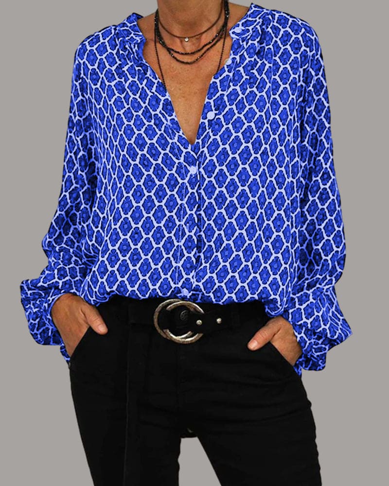 Ursula | Loose Midi Shirt with V-Neck