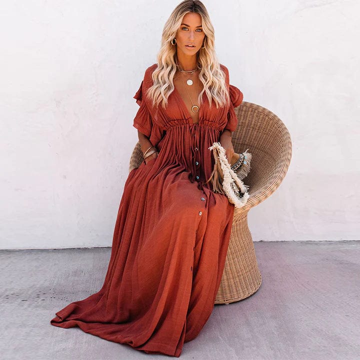 Julie™ | Red Long Beach Dress