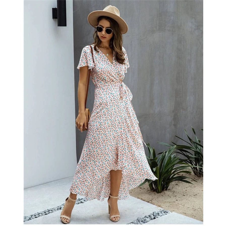 Myrthe™ | Pink Ibiza Dress with Print