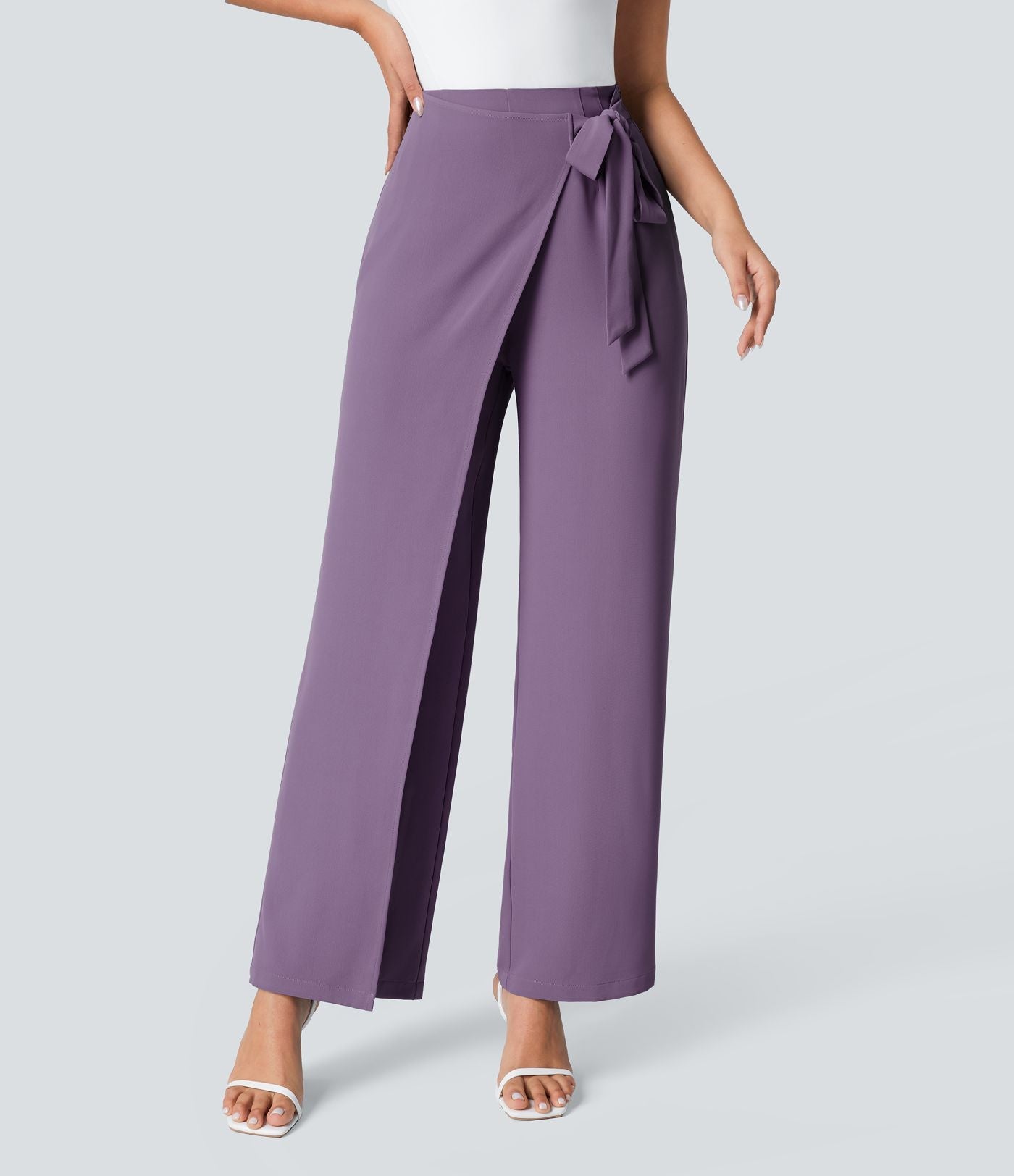 Cara | High-Waisted Pants with Elegant Wrap Design