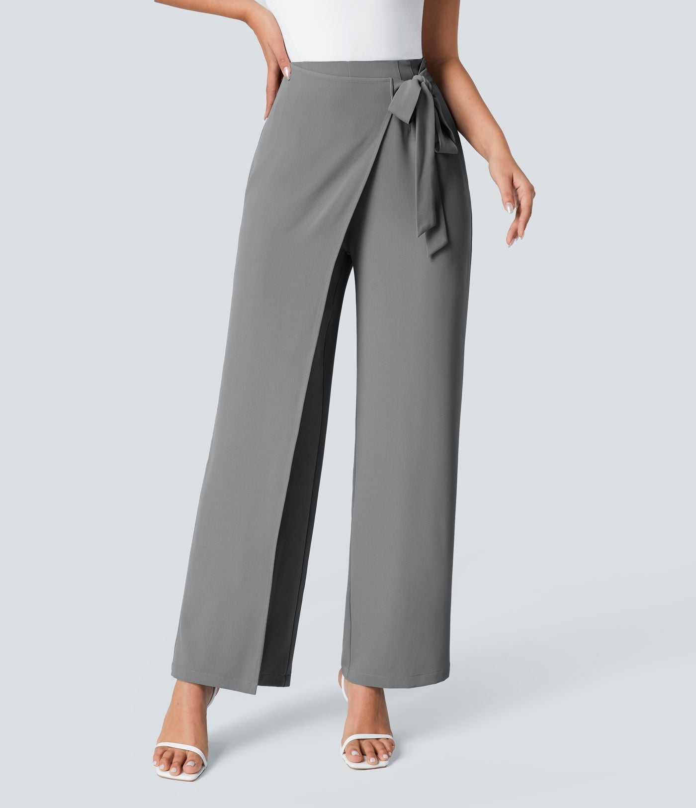 Cara | High-Waisted Pants with Elegant Wrap Design