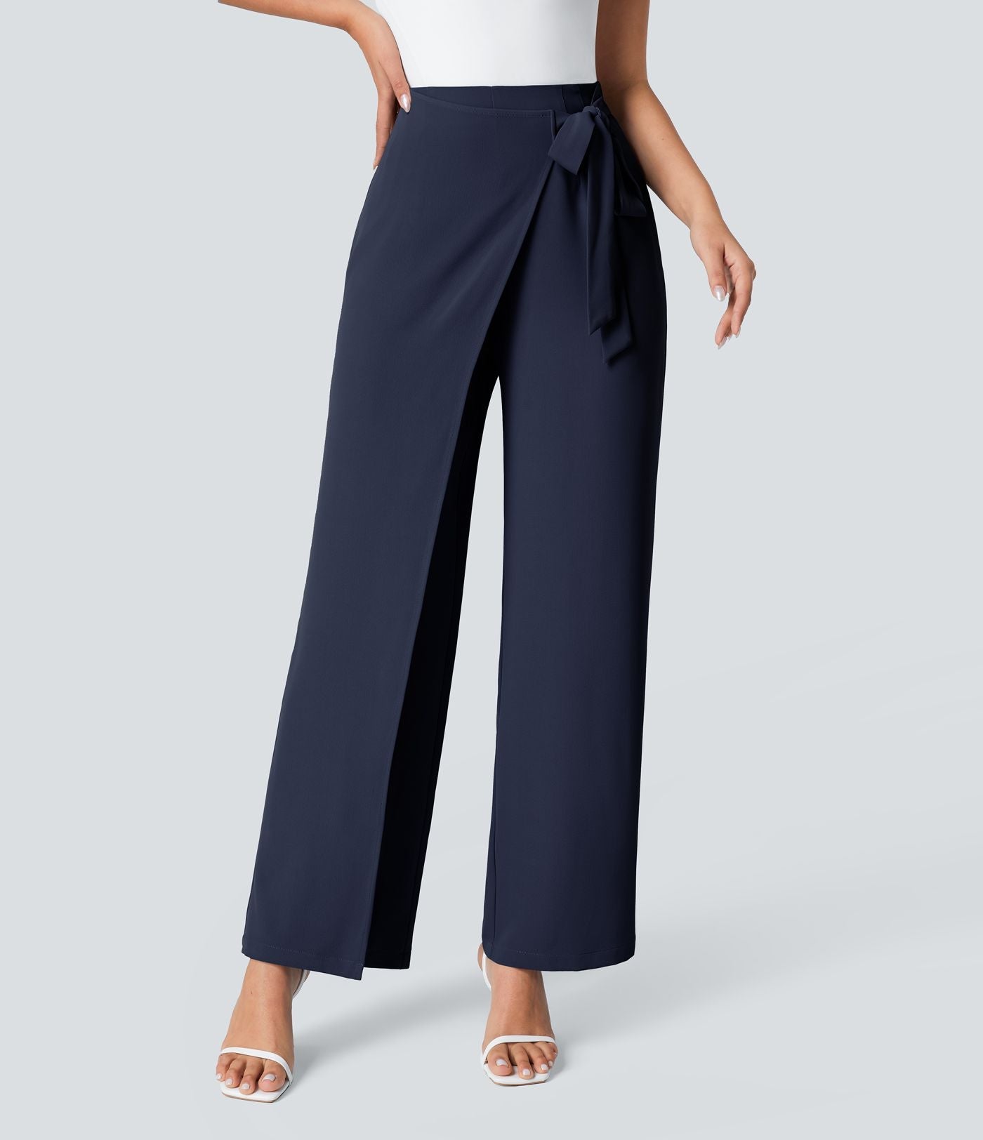 Cara | High-Waisted Pants with Elegant Wrap Design