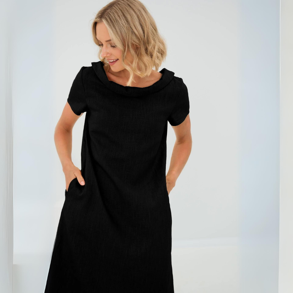 ALINA | Soft Linen Dress with Pockets