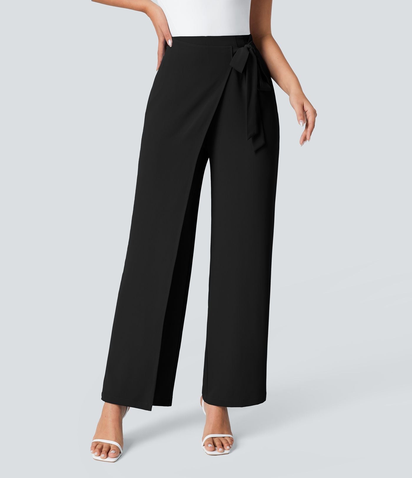 Cara | High-Waisted Pants with Elegant Wrap Design