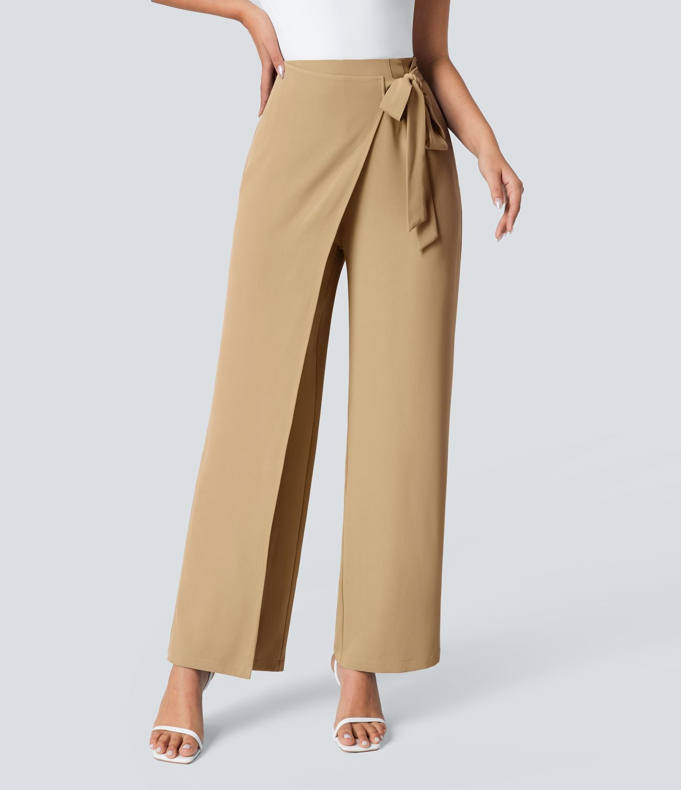 Cara | High-Waisted Pants with Elegant Wrap Design