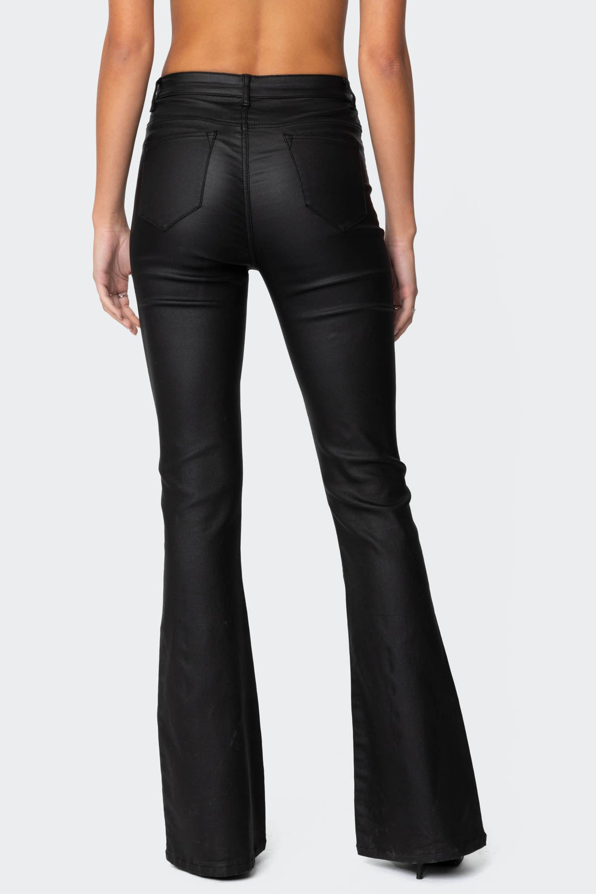 Luna | Flare Style Faux Leather Jeans