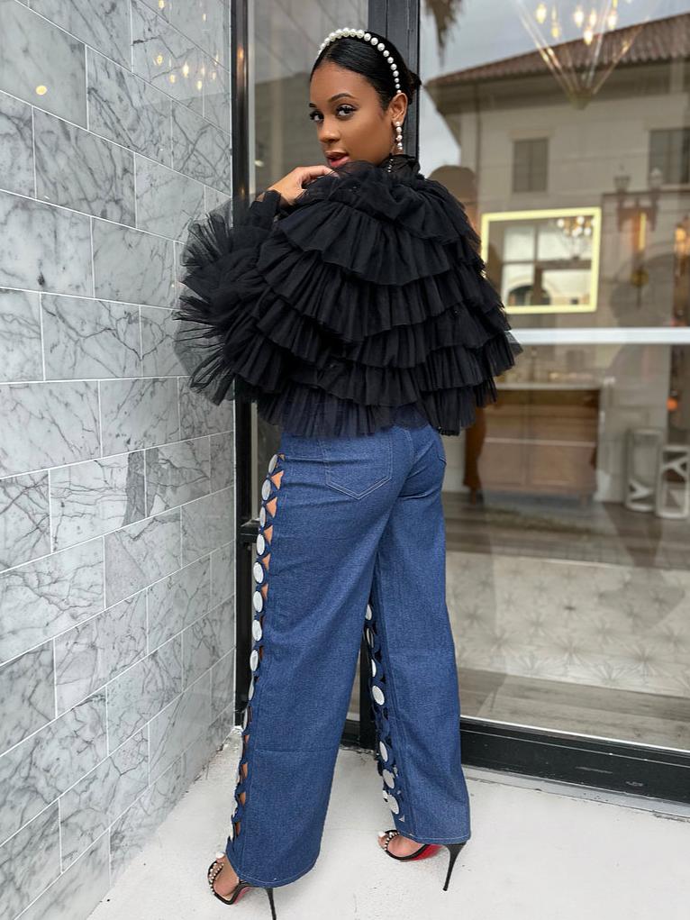 Street | jeans with empty sequins