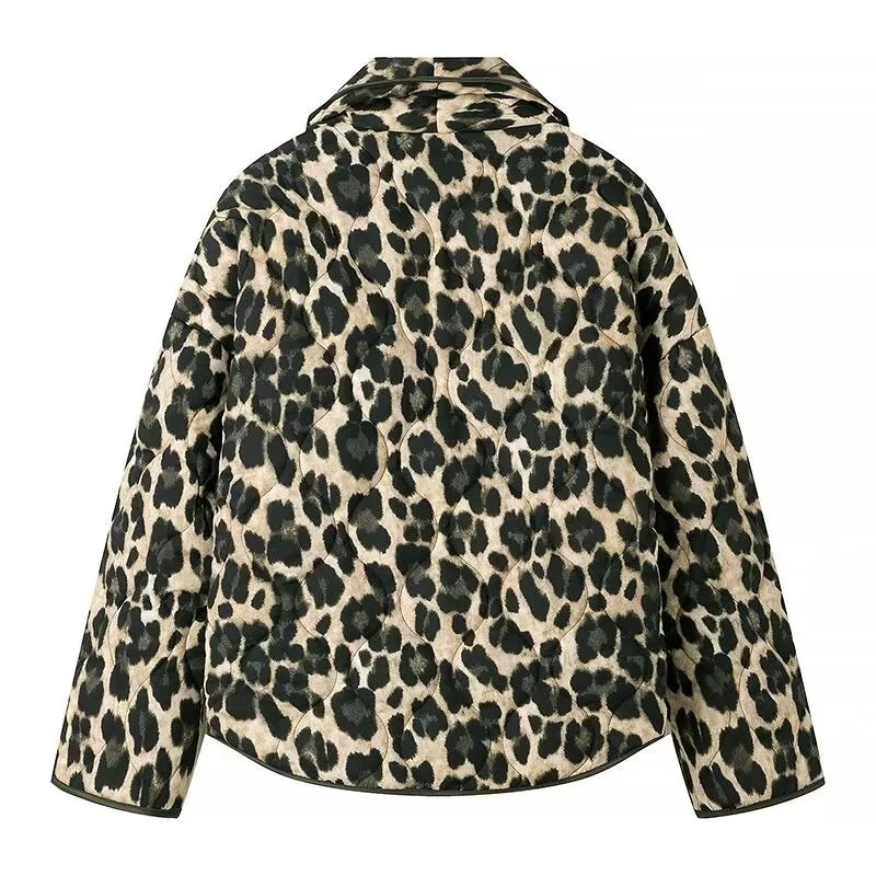 Quilted Jacket in Leopard Print