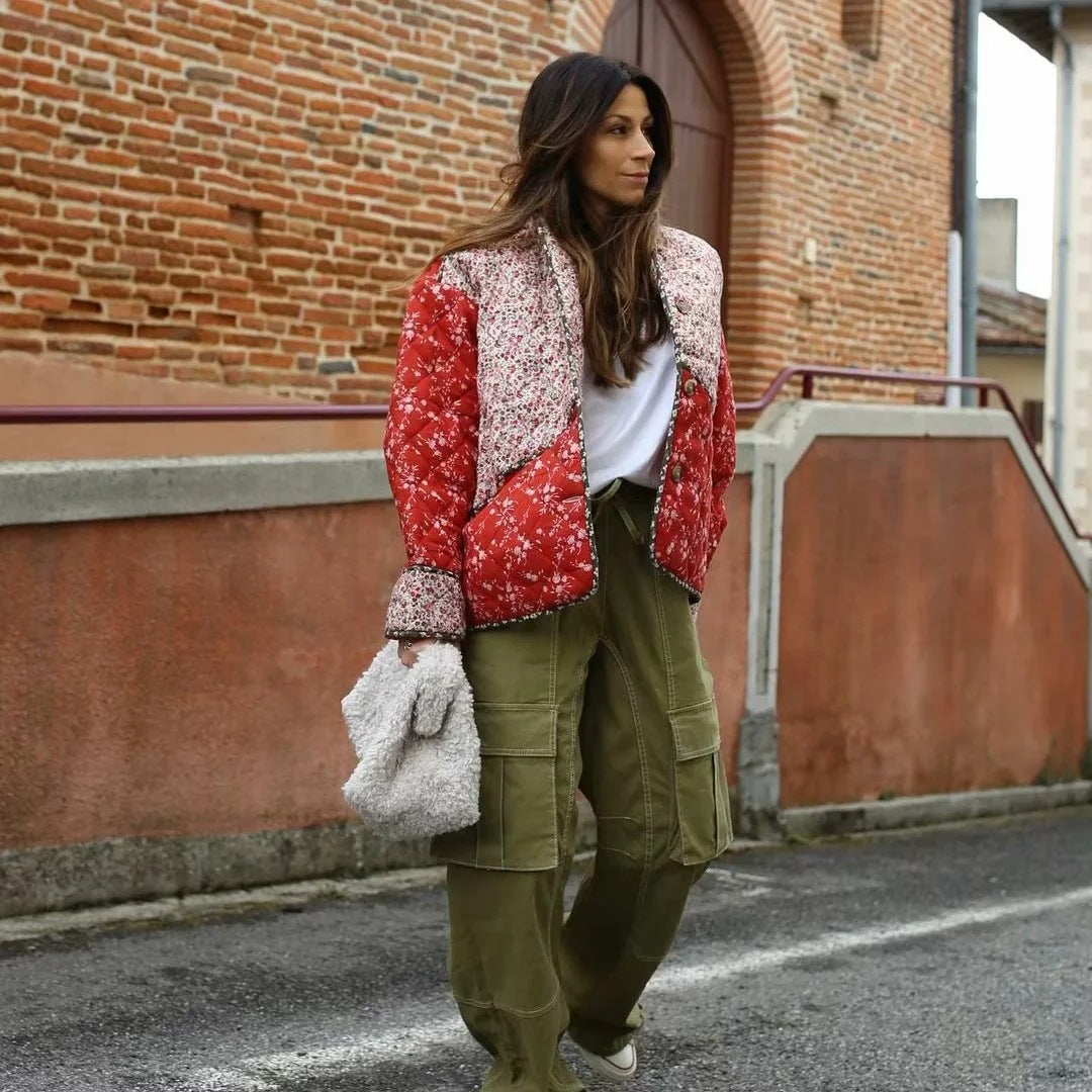 Belle | Padded jacket with floral print
