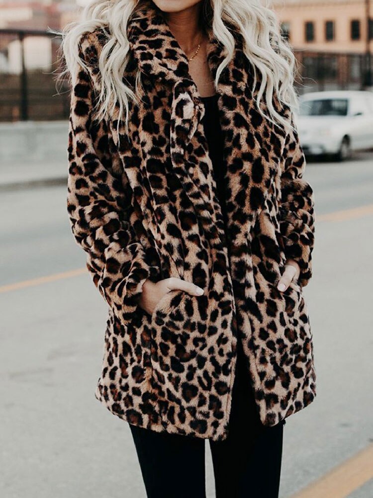 Sarah | Winter Coat in Leopard Print