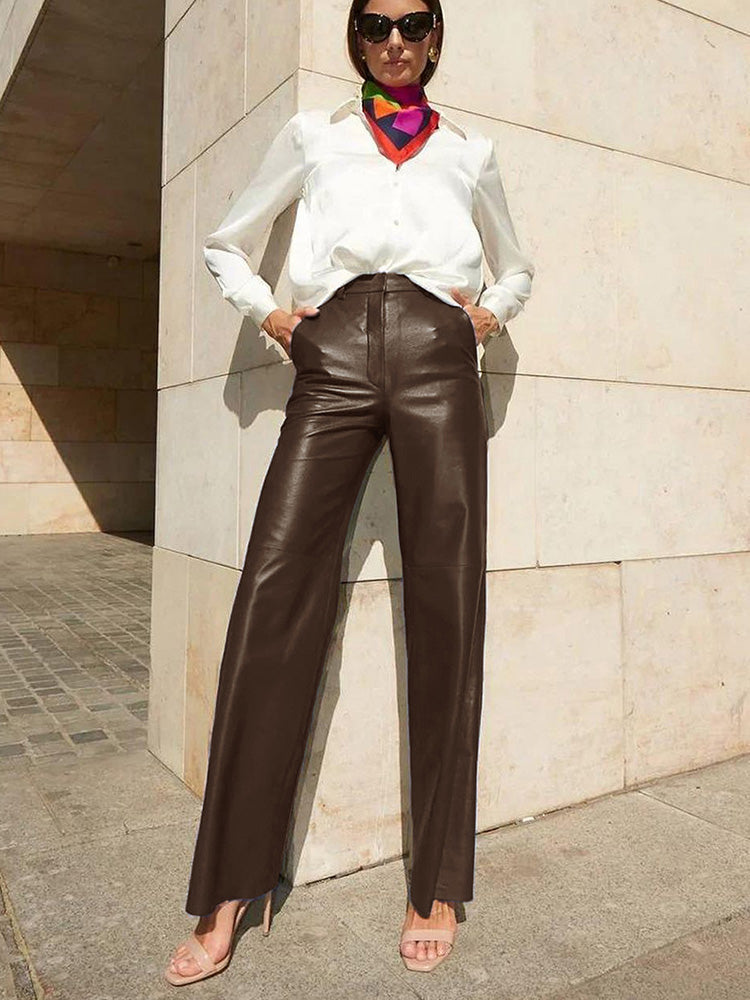 Diamante | High-Waisted Leather Pants