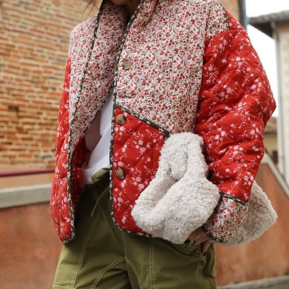 Belle | Padded jacket with floral print